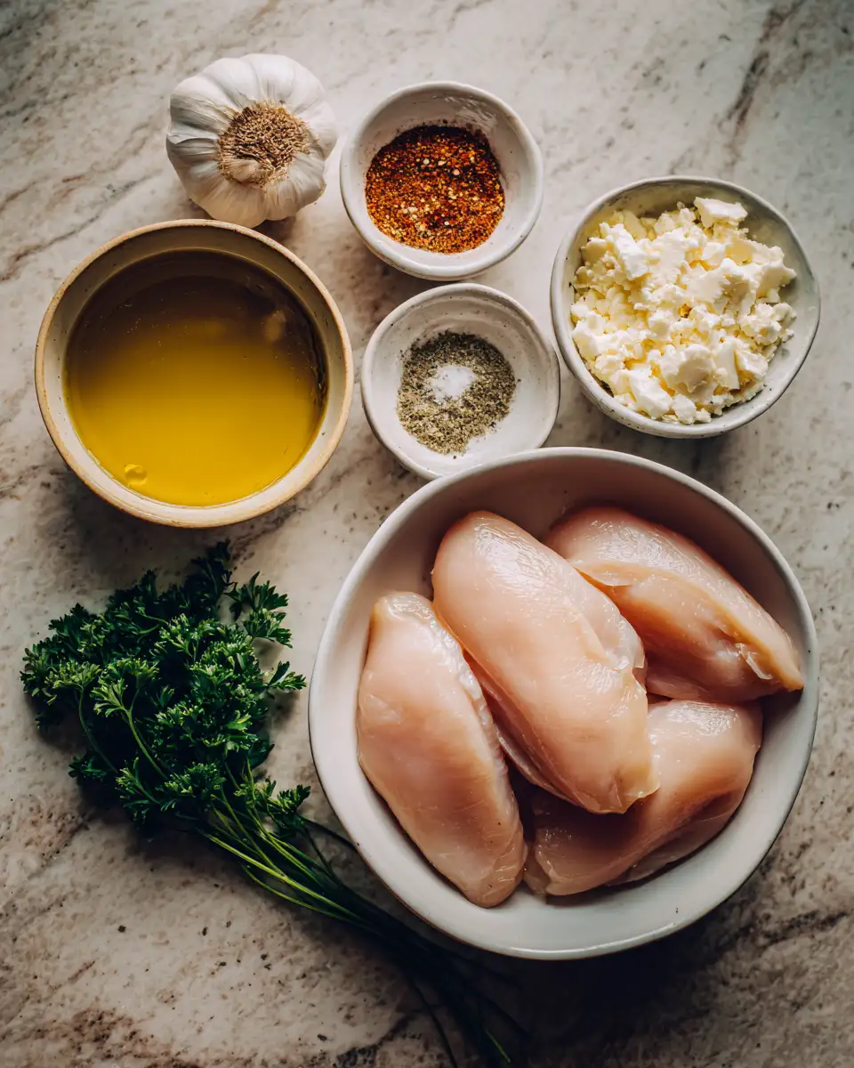 Ingredients for Sizzling Garlic Chicken Skillet Made Easy
