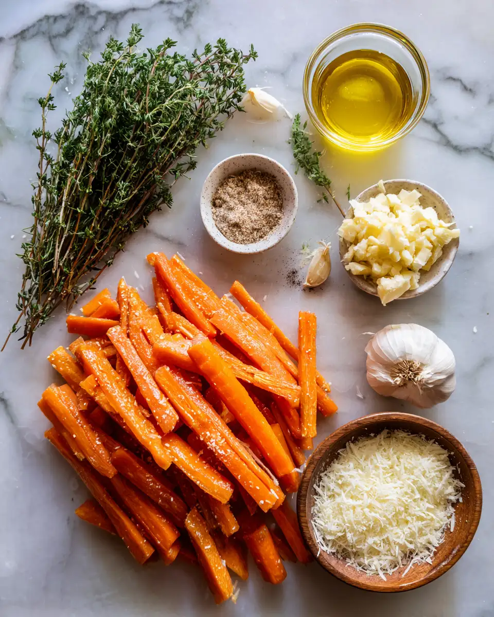 Ingredients for Irresistible Garlic Parmesan Roasted Carrots: Your New Favorite Side Dish