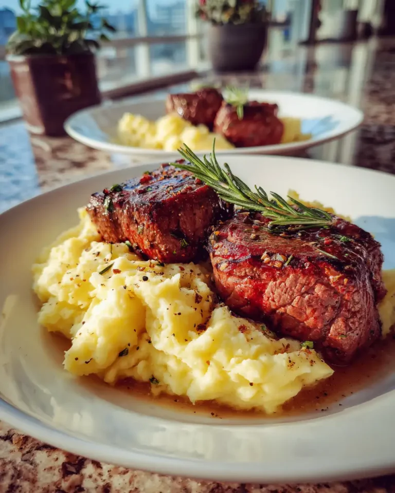 Savor the Flavor: Garlic Pepper Steak Medallions with Buttery Mashed Potatoes - Featured Image