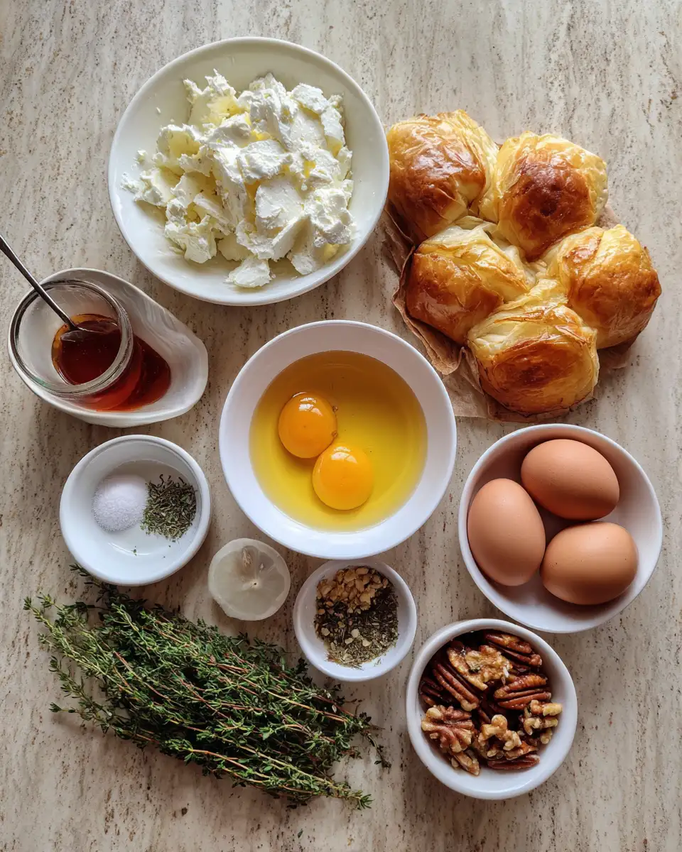 Ingredients for Irresistible Goat Cheese and Honey Bites for Your Next Gathering