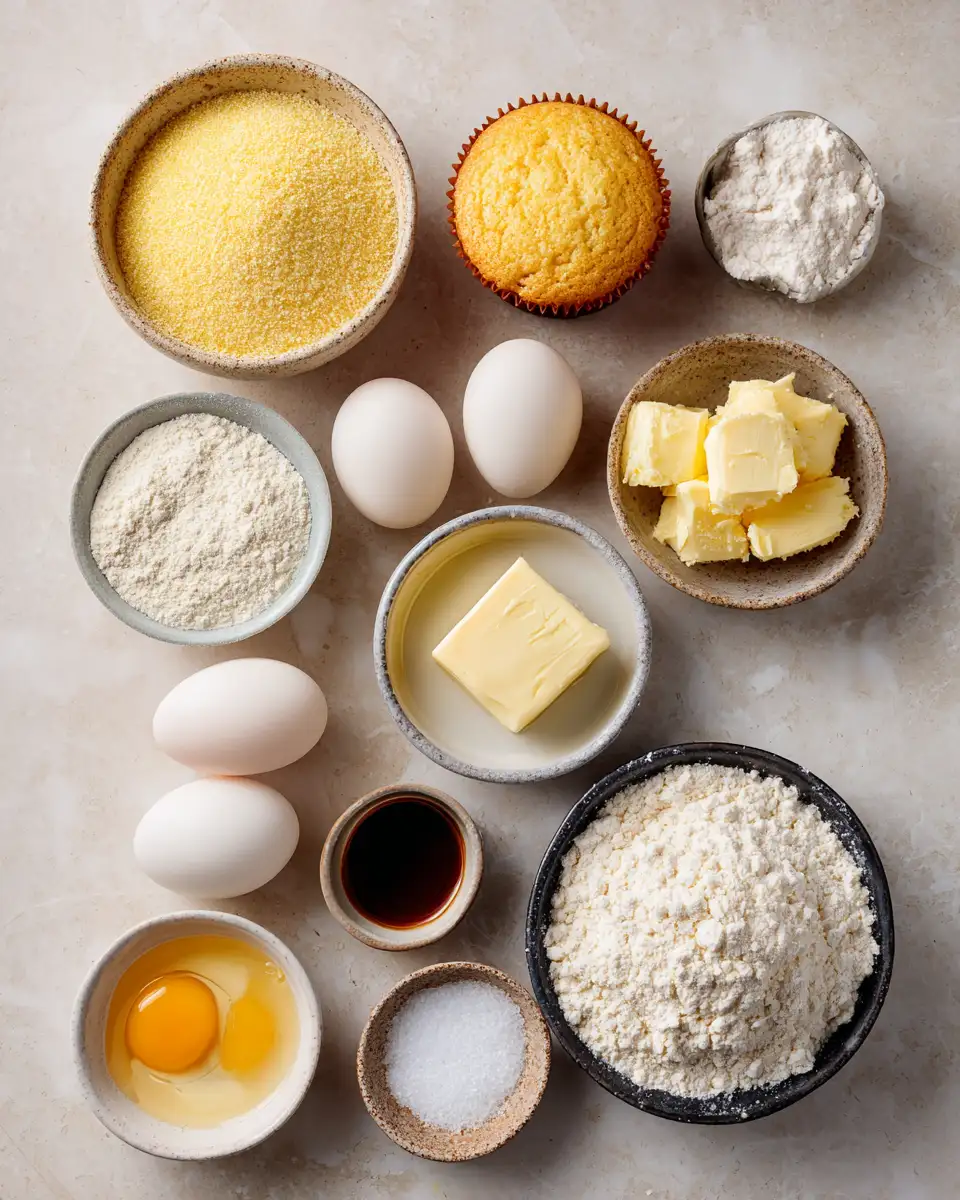 Ingredients for Sweet Harmony: Irresistible Honey Butter Cornbread Muffins