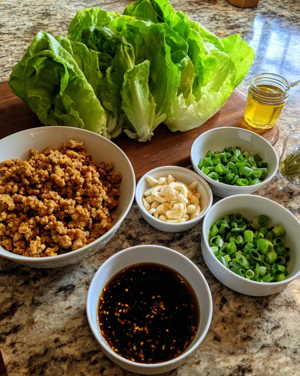 Ingredients for Sweet & Savory Delight: Honey Garlic Chicken Lettuce Wraps Unwrapped