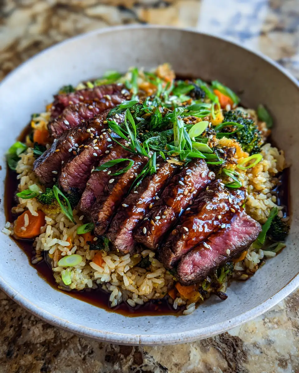 Final dish - Savory Delight: Honey Garlic Steak Rice Bowl Adventure