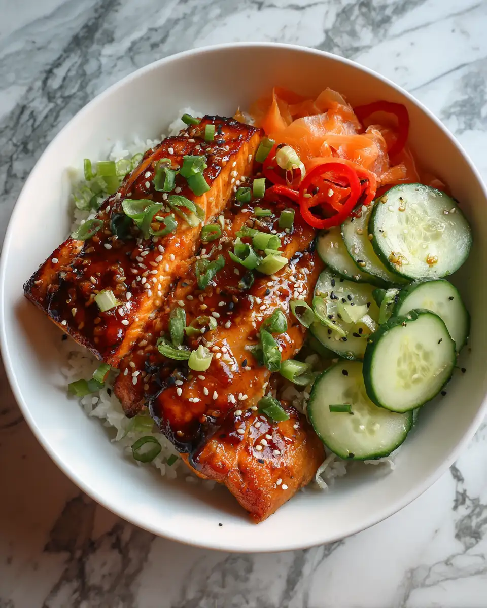 Savor the Flavor: Honey Sesame Glazed Salmon Bowls for a Sweet and Savory Delight 6 Final dish - Savor the Flavor: Honey Sesame Glazed Salmon Bowls for a Sweet and Savory Delight