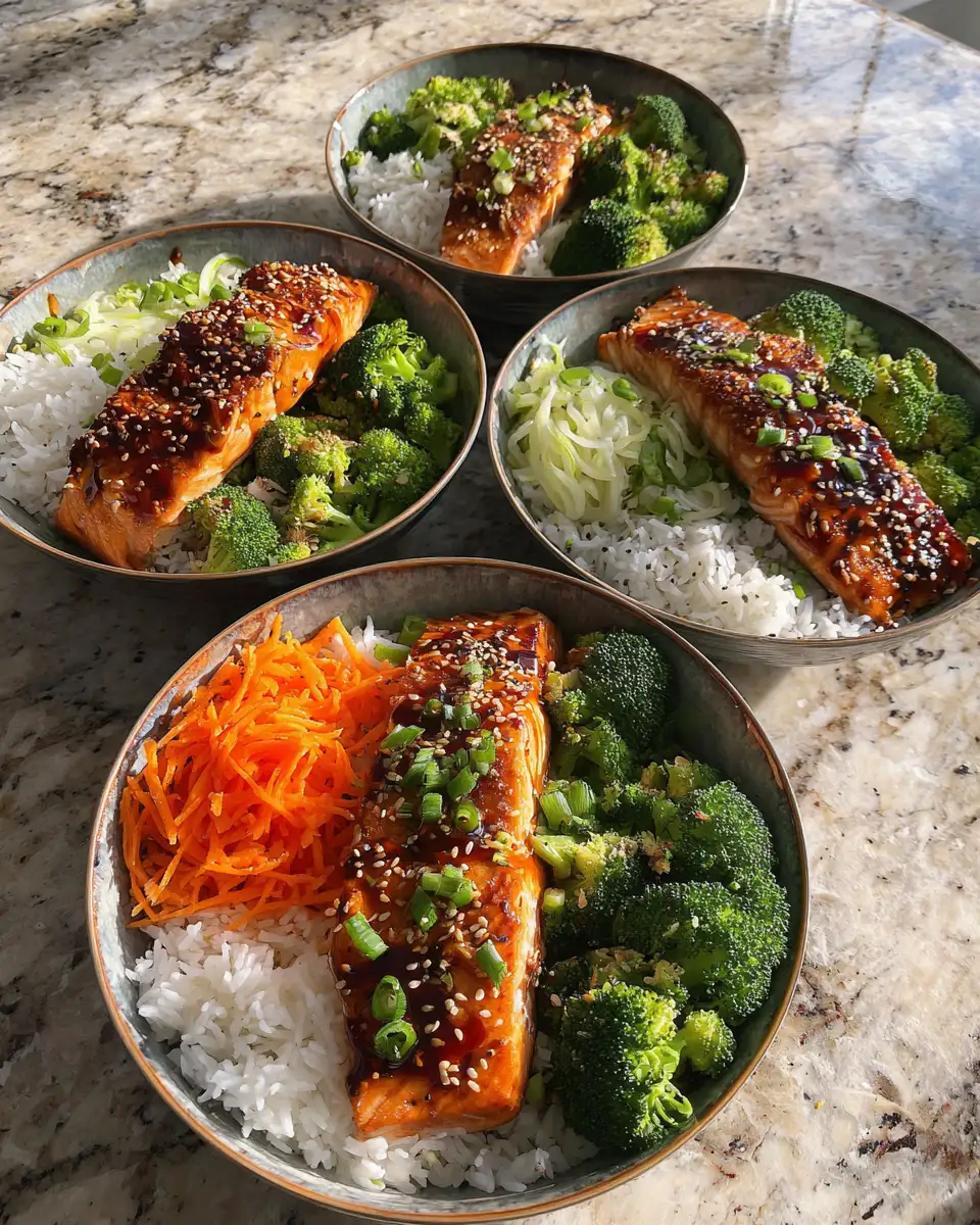 Savor the Flavor: Honey Sesame Glazed Salmon Bowls for a Sweet and Savory Delight 4 Ingredients for Savor the Flavor: Honey Sesame Glazed Salmon Bowls for a Sweet and Savory Delight