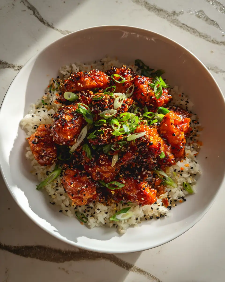 Sizzle and Spice: Dive into the Hot Honey Crispy Chicken Bowl Sensation 6 Final dish - Sizzle and Spice: Dive into the Hot Honey Crispy Chicken Bowl Sensation