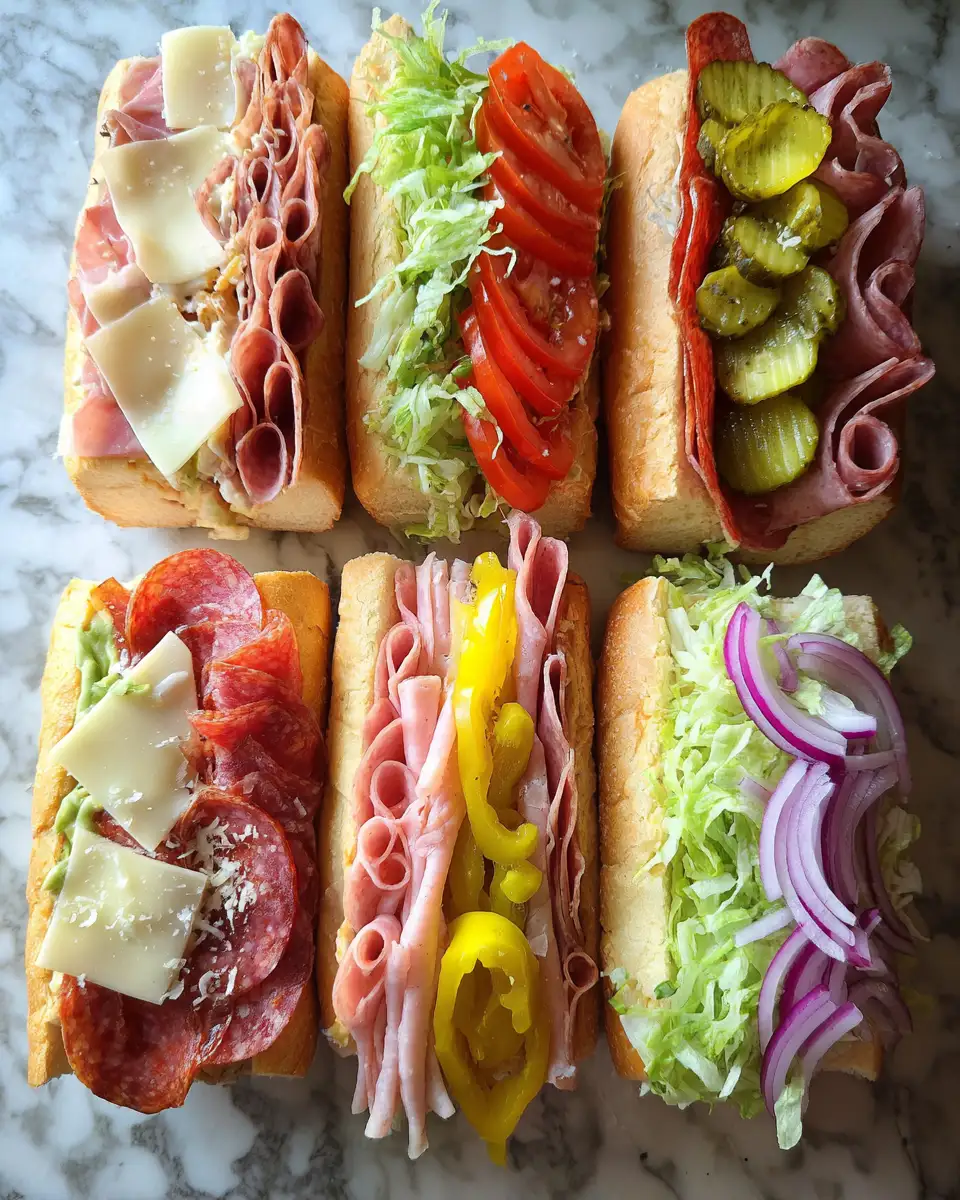 Ingredients for Ultimate Italian Grinder Sandwich Delight