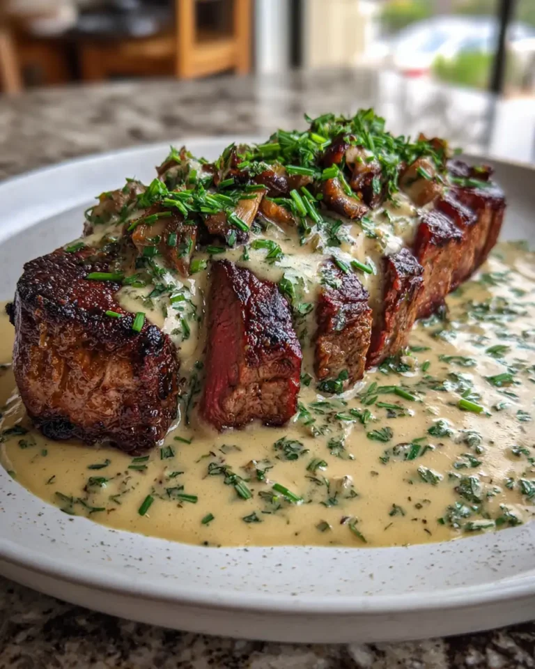 Savor the Sizzle: Juicy Steak with Creamy Garlic Sauce Delight - Featured Image