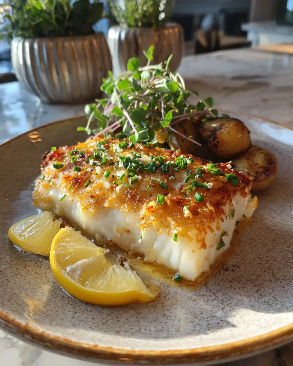 Final dish - Zesty Delight: Indulge in Lemon Butter Baked Cod Perfection