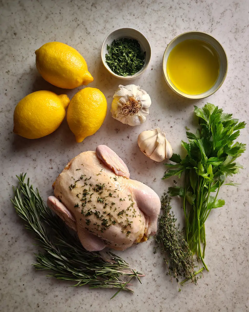 Ingredients for Zesty Delight: Elevate Dinner with Lemon Herb Roast Chicken