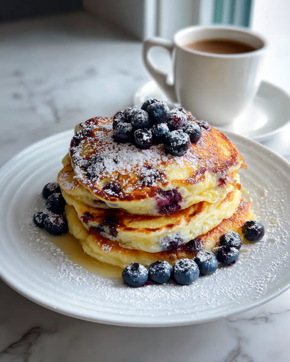 Final dish - Fluffy Morning Delight Lemon Ricotta Blueberry Pancakes