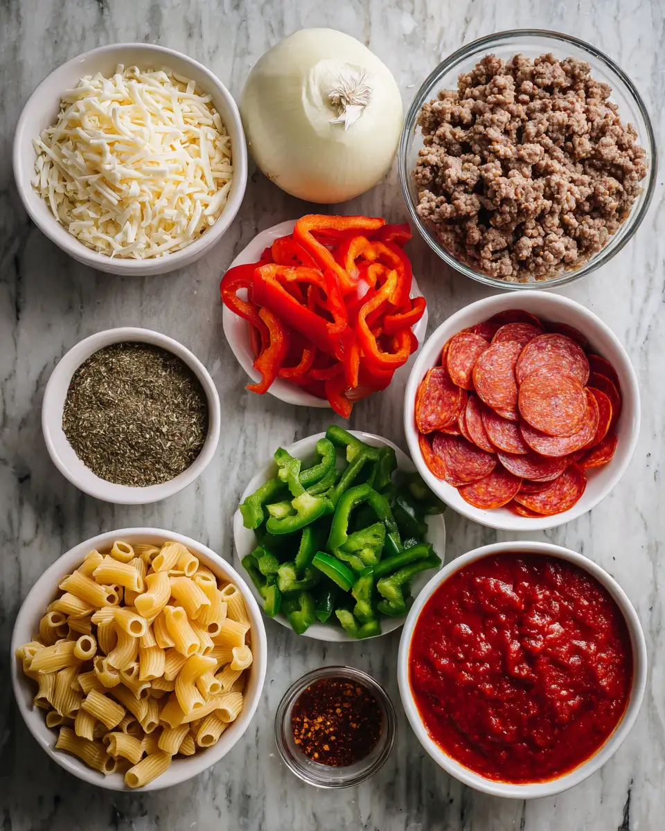 Ingredients for Ultimate Comfort: Meat Pizza Casserole Bliss