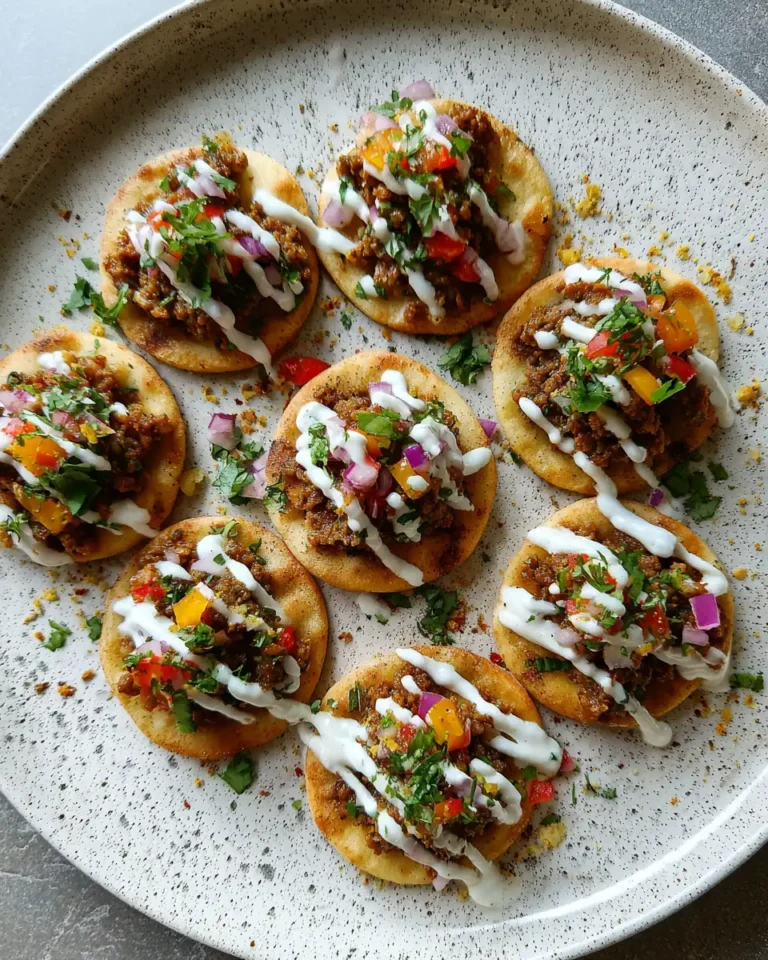 Irresistible Mini Lahmacun Bites with Creamy Yogurt Drizzle Delight - Featured Image
