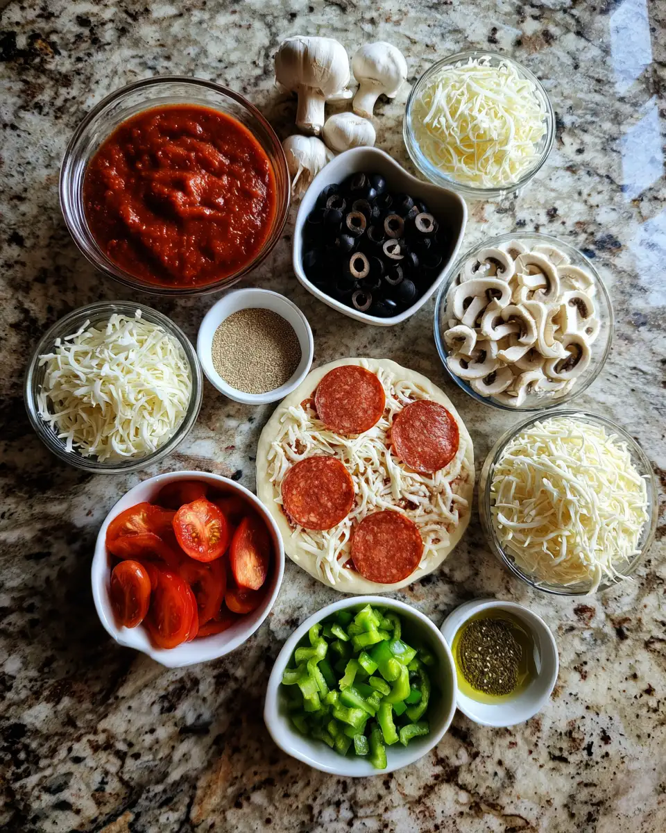Ingredients for Spooky and Delicious Mini Skull Pizzas for a Halloween Feast