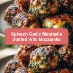 Mouthwatering Spinach Garlic Meatballs Stuffed With Mozzarella Delight