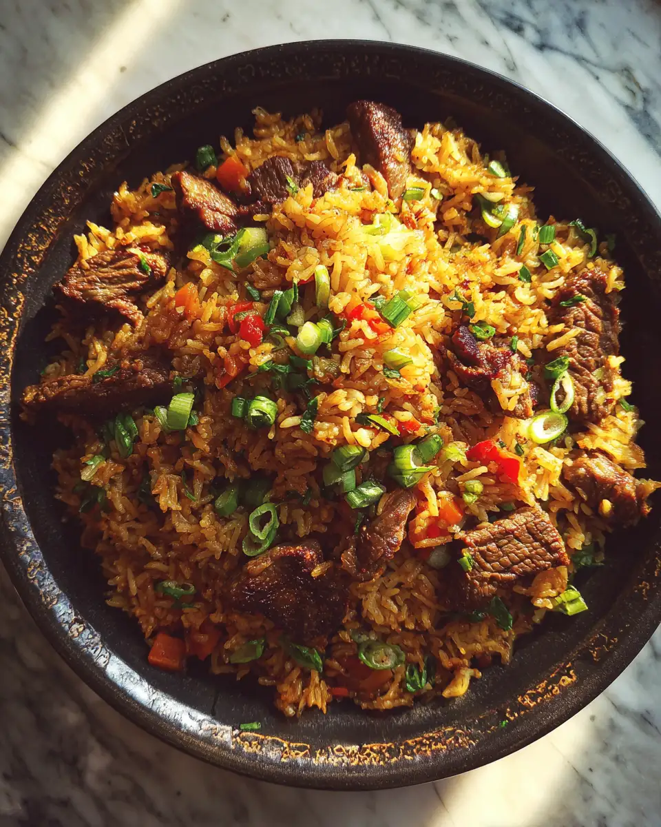 Final dish - Savor the Simplicity: One Pan Beef and Rice Magic