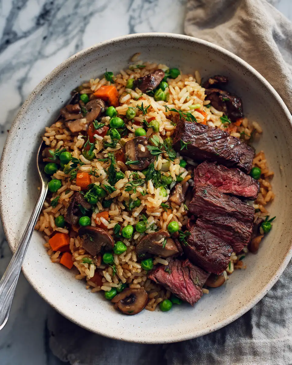 Final dish - Savor the Simplicity: One Pot Beef and Rice Meal Marvel