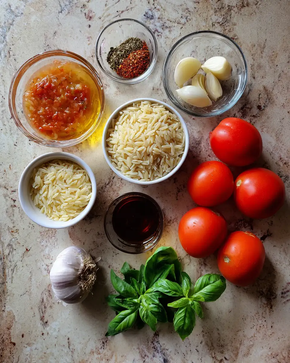 Ingredients for One-Pot Wonder: Irresistible Orzo Dinner Recipe for Busy Nights