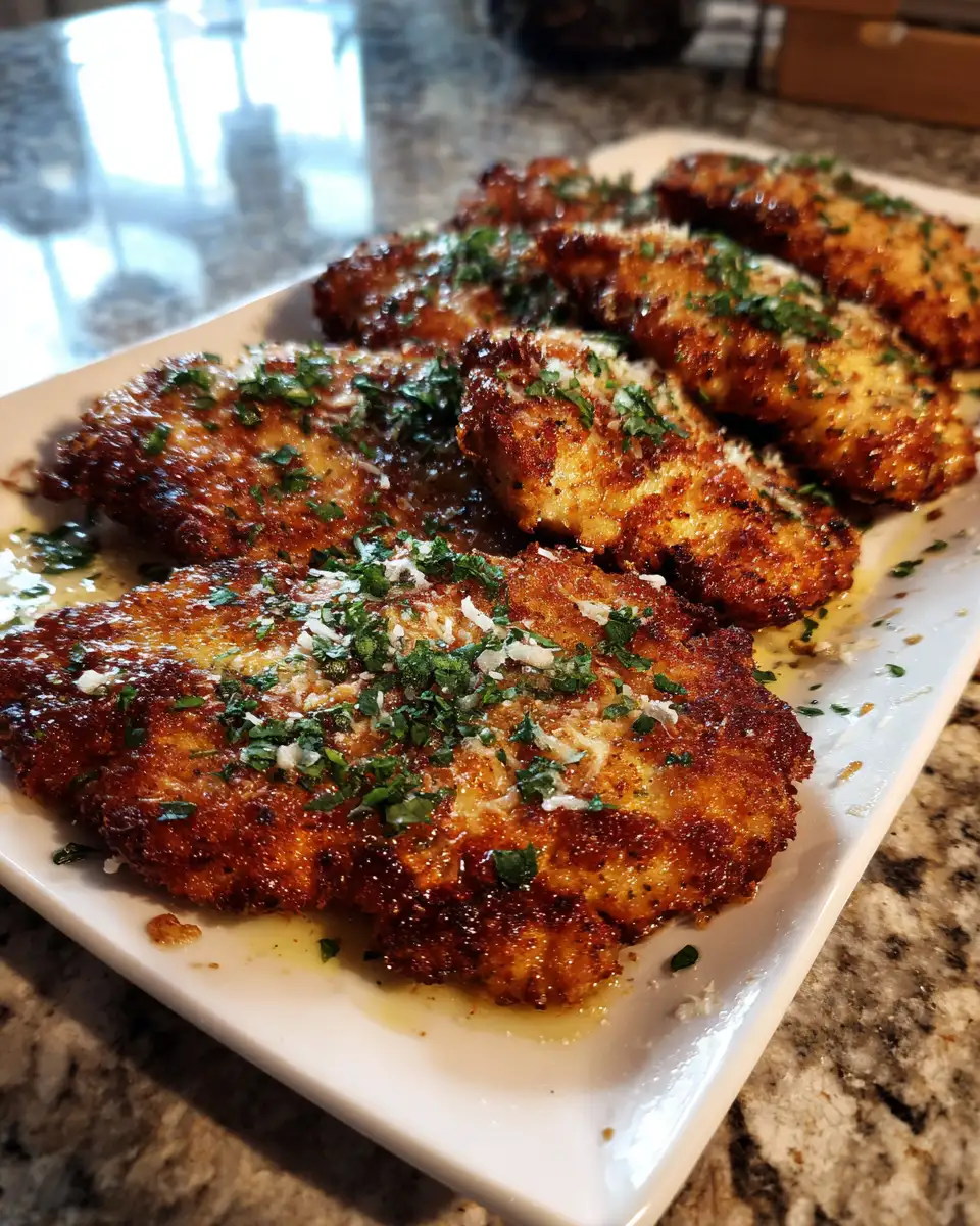 Final dish - Crispy Perfection: Savor the Irresistible Parmesan Crusted Chicken Cutlets