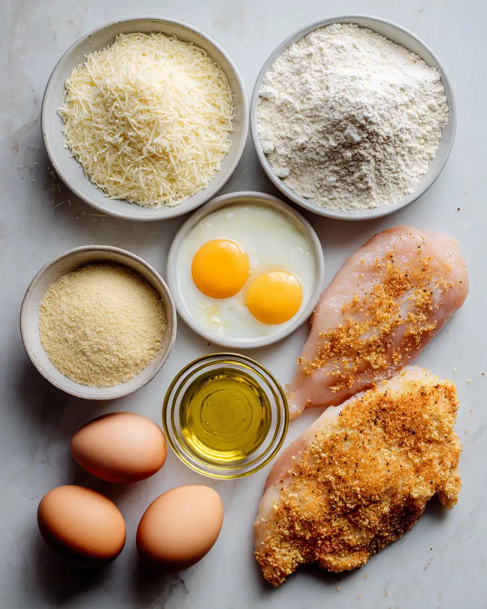 Ingredients for Crispy Perfection: Savor the Irresistible Parmesan Crusted Chicken Cutlets