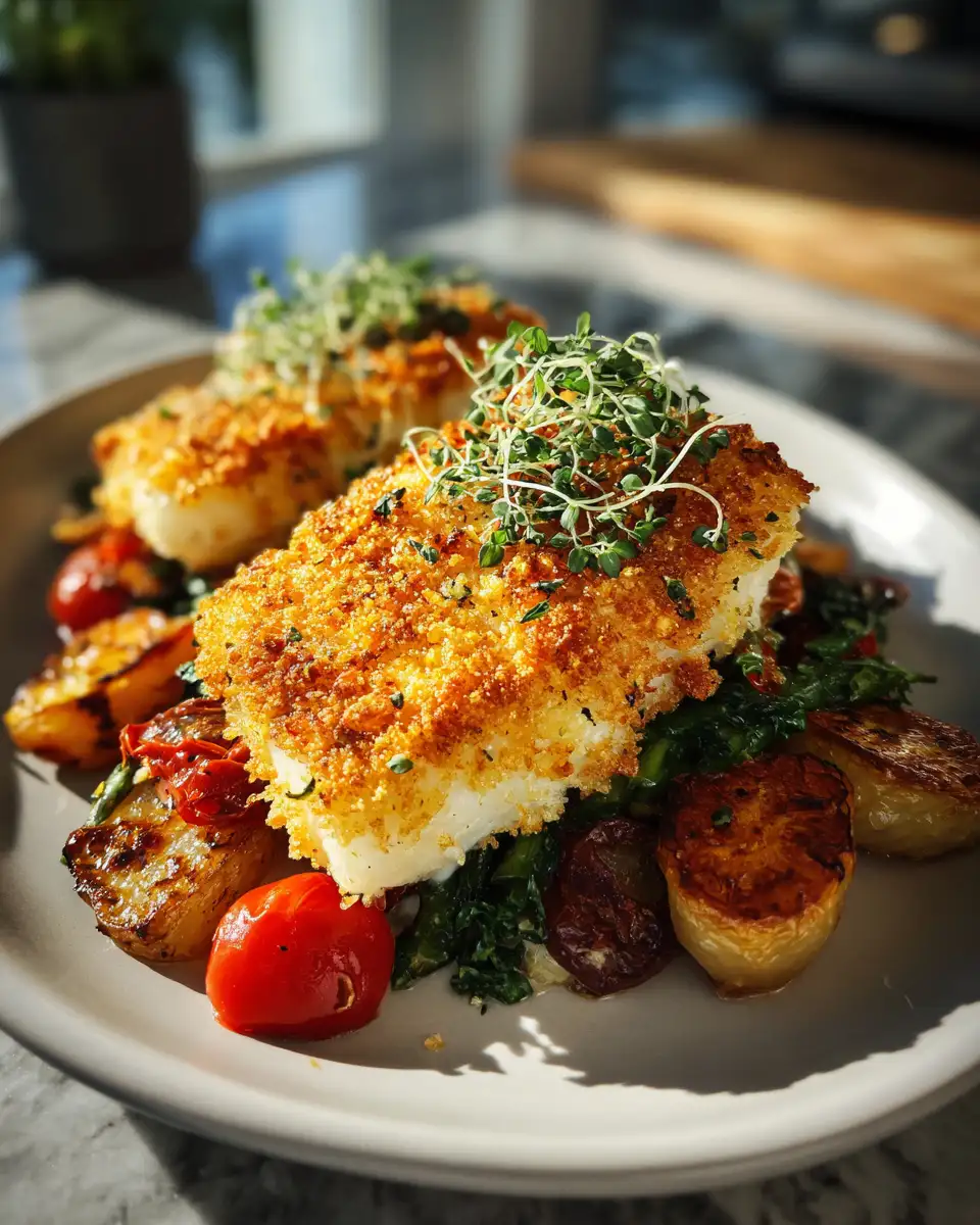 Final dish - Crispy Delights: Discover the Magic of Parmesan Crusted Cod Fillets