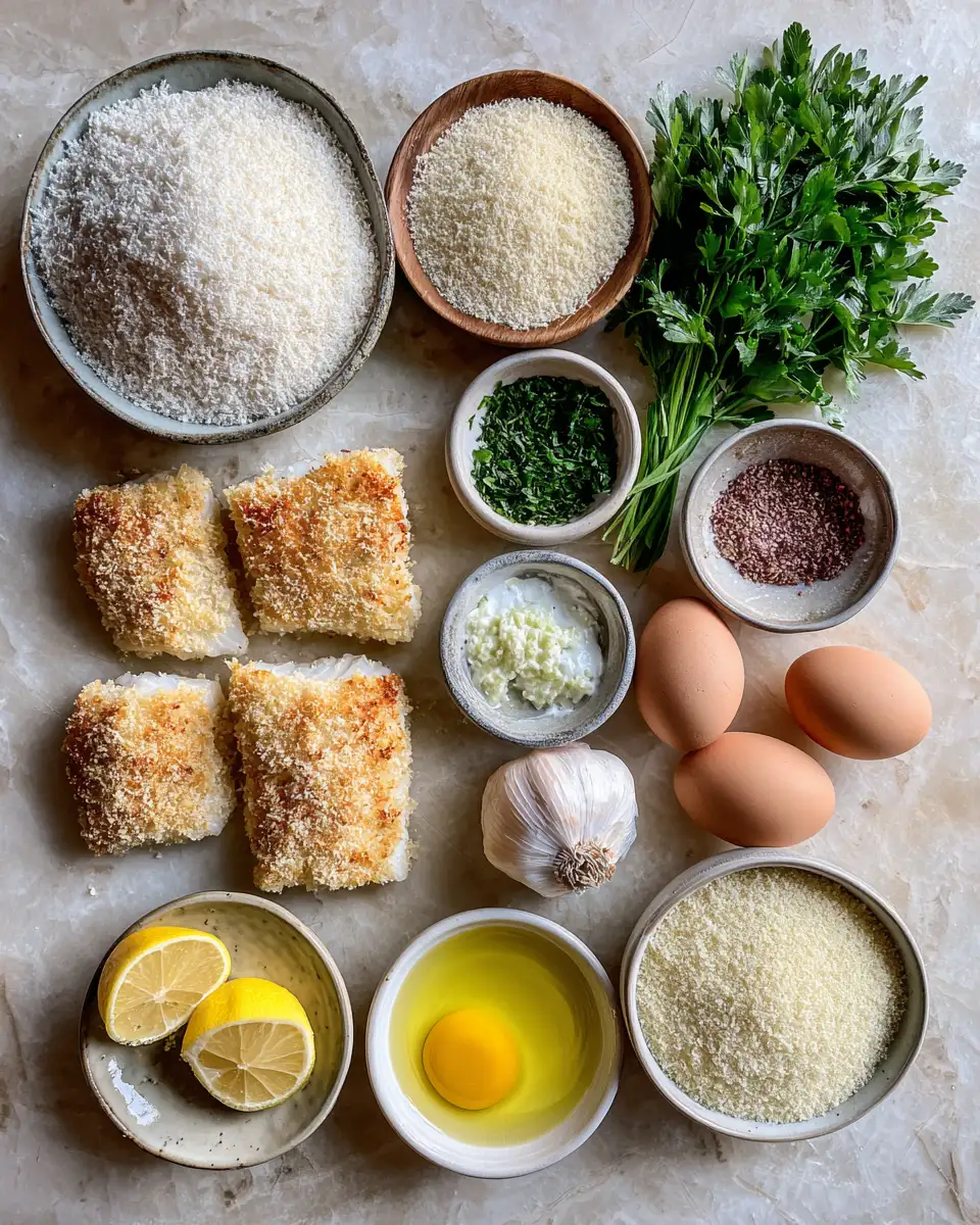 Ingredients for Crispy Delights: Discover the Magic of Parmesan Crusted Cod Fillets
