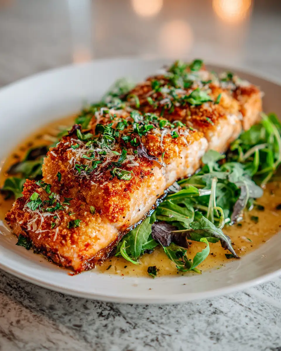 Final dish - Crispy Parmesan Crusted Salmon Fillets That Will Wow Your Taste Buds