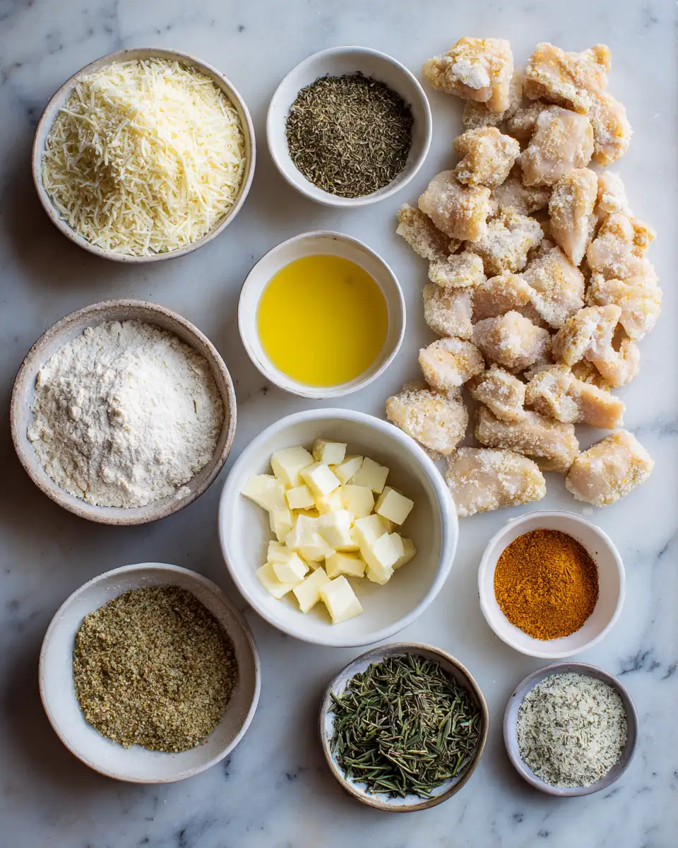 Crispy Parmesan Garlic Chicken Bites That Will Steal the Show 4 Ingredients for Crispy Parmesan Garlic Chicken Bites That Will Steal the Show