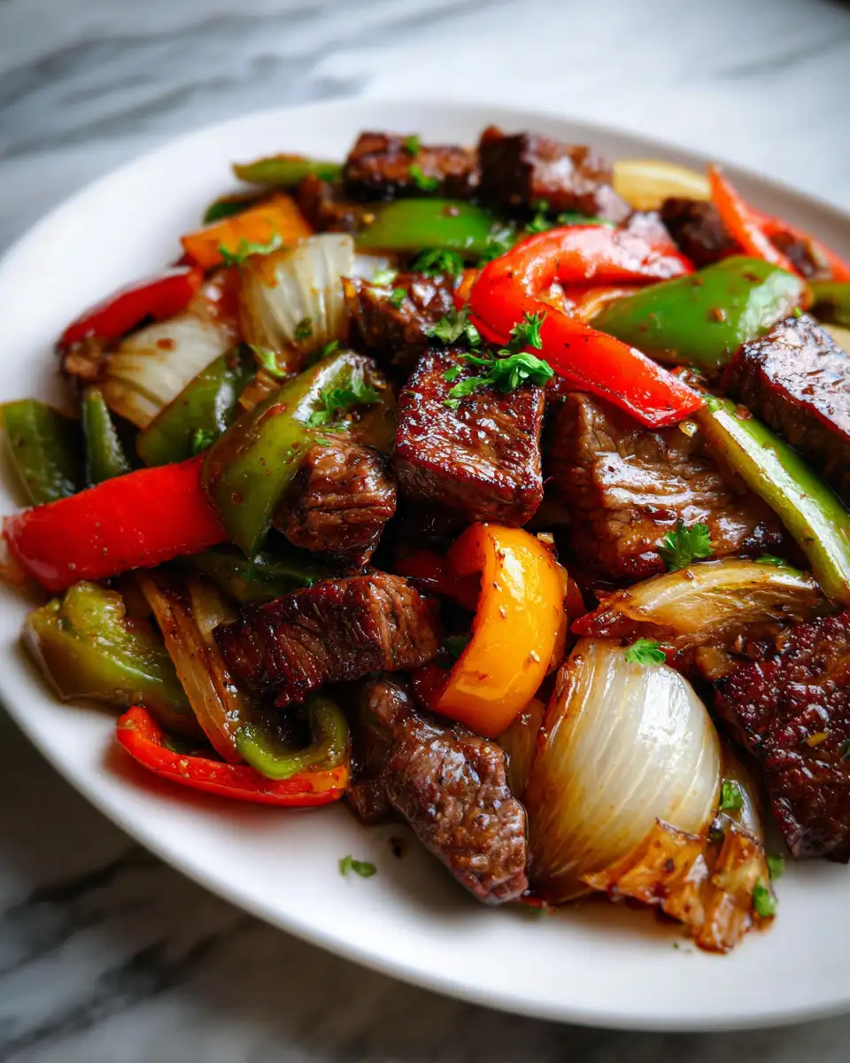 Final dish - Sizzle and Spice: The Ultimate Pepper Steak with Bell Peppers and Onion