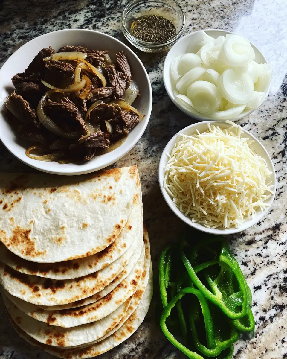 Ingredients for Philly Cheesesteak Quesadillas: A Fusion Fiesta for Your Taste Buds
