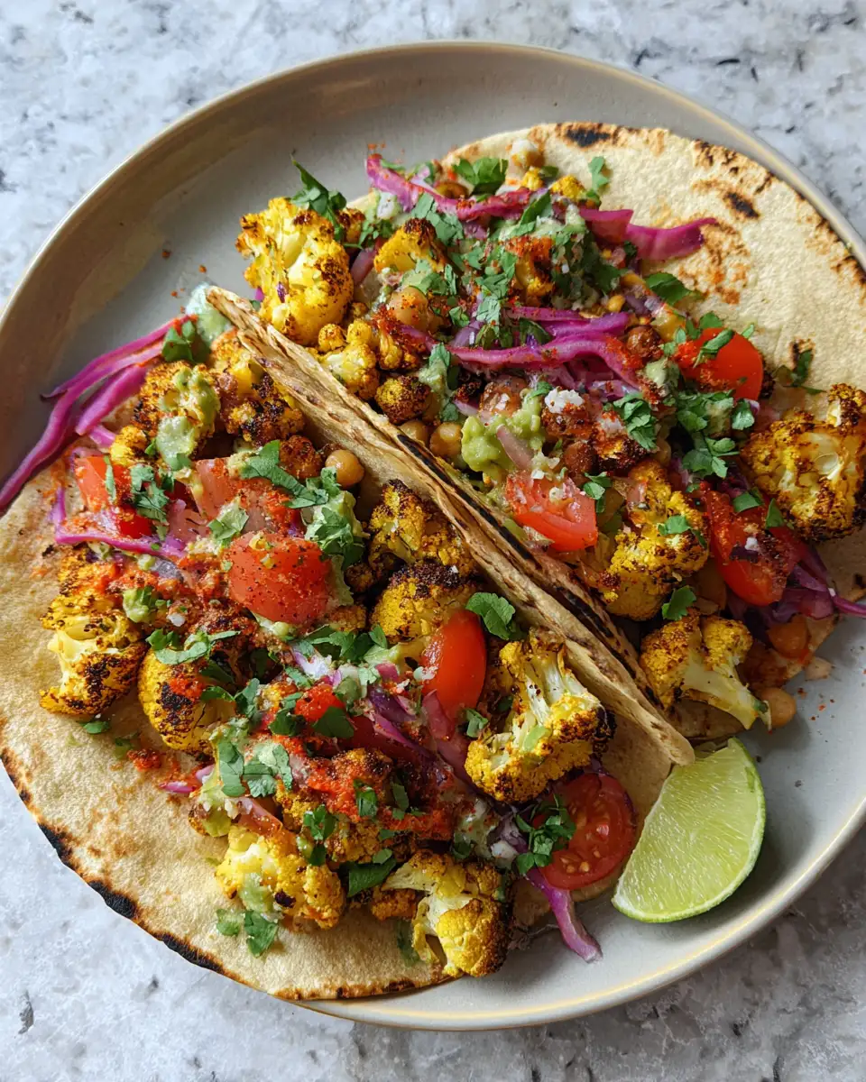 Final dish - Tantalizing Roasted Cauliflower Chickpea Tacos for Your Next Meatless Monday