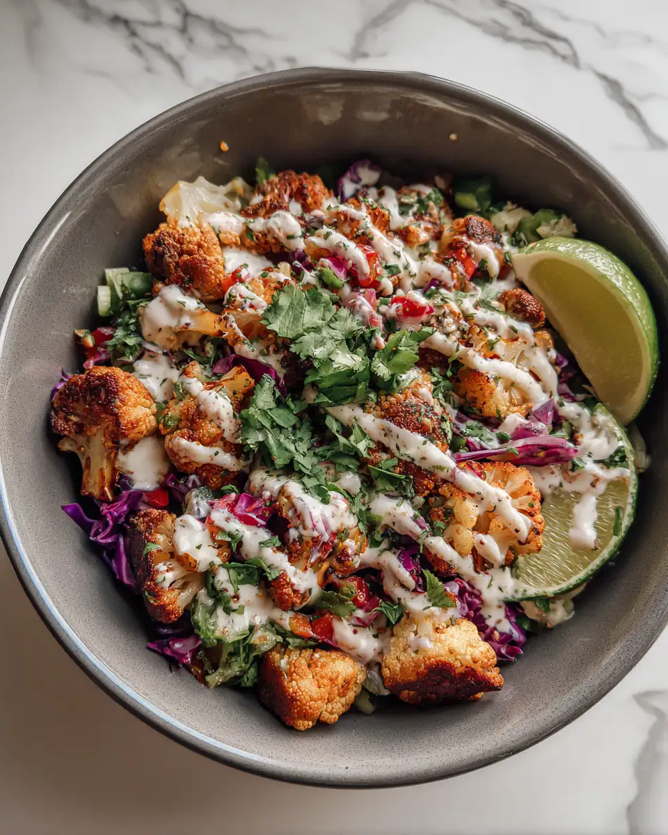 Final dish - Savor the Flavor: Roasted Cauliflower Taco Bowl Bliss