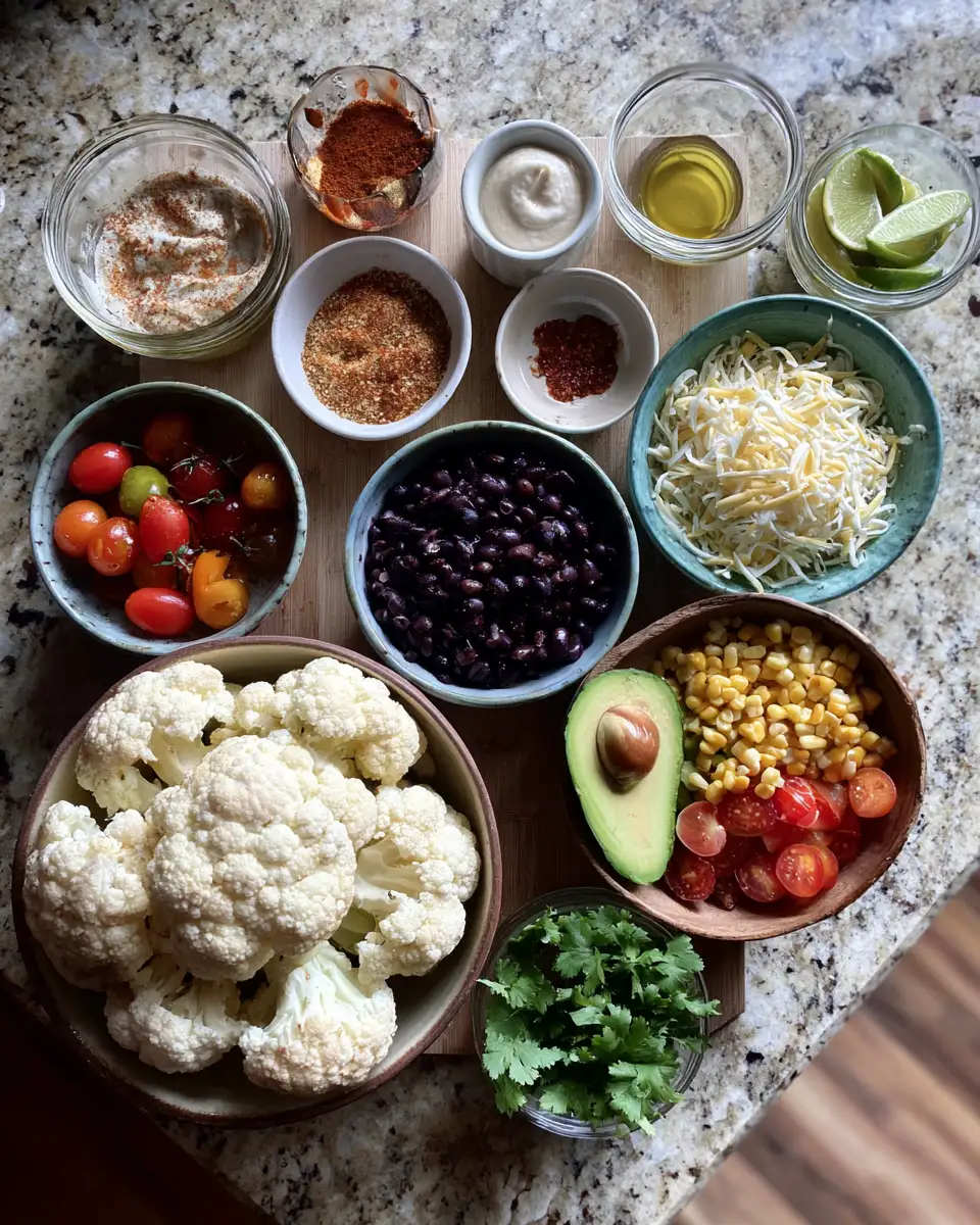 Ingredients for Savor the Flavor: Roasted Cauliflower Taco Bowl Bliss