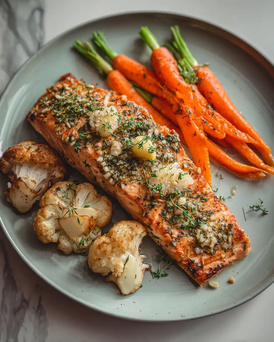 Final dish - Savor the Flavor: Roasted Garlic Herb Salmon Delight