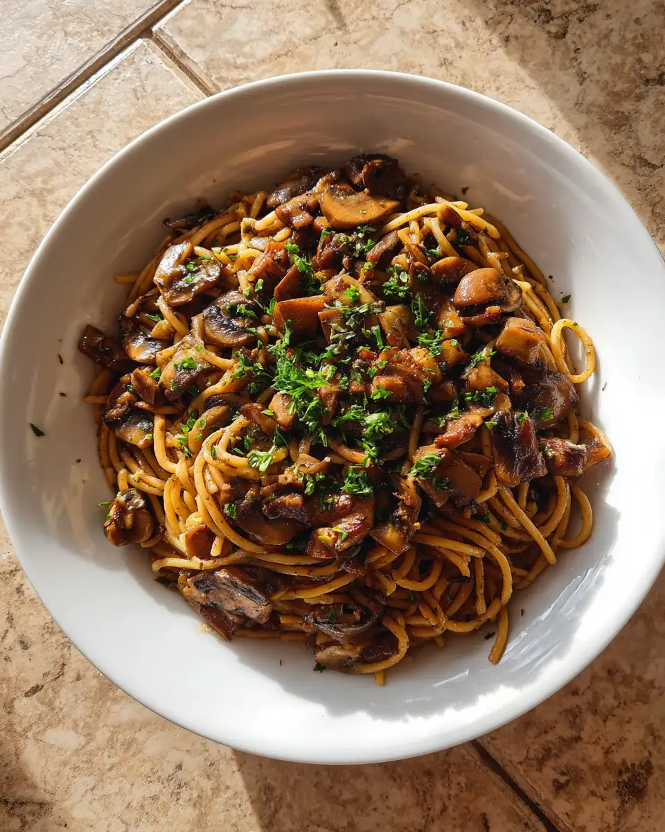 Final dish - Savor the Flavor: Irresistible Roasted Garlic Mushroom Pasta Delight