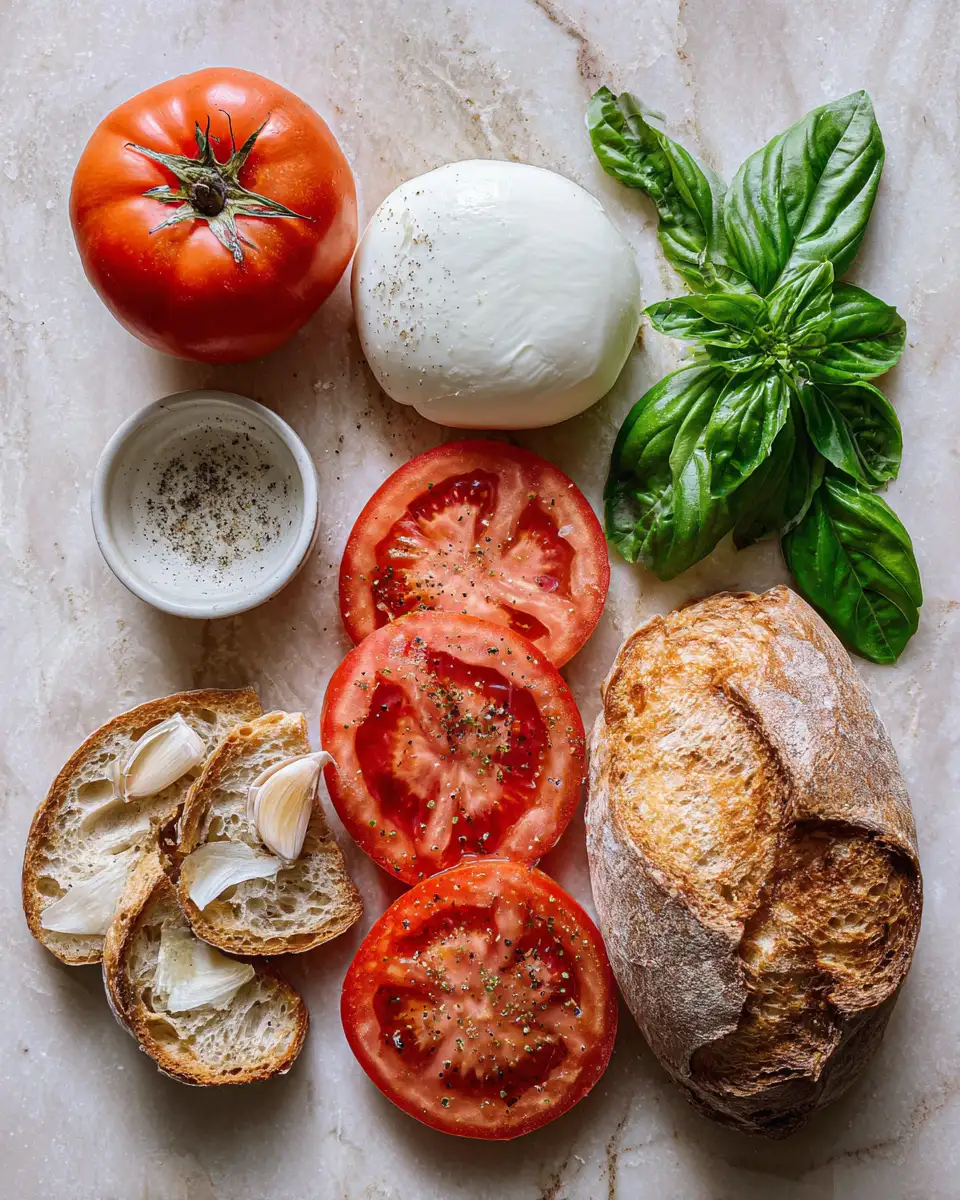 Ingredients for Elevate Your Brunch Game with Roasted Garlic Tomato Burrata Toast