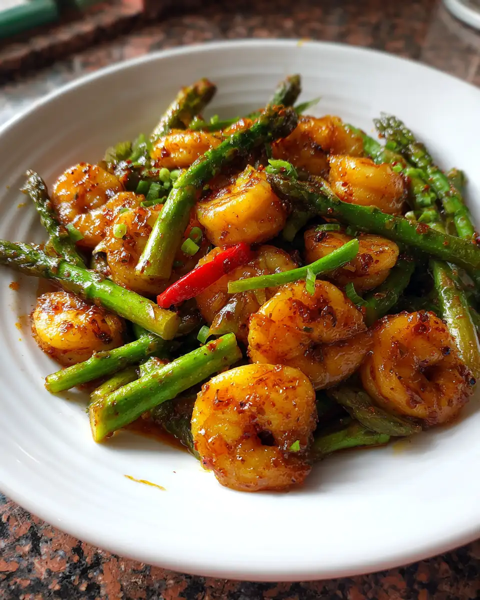 Final dish - Sizzling Shrimp and Asparagus Stir Fry: A Flavorful Fusion Feast
