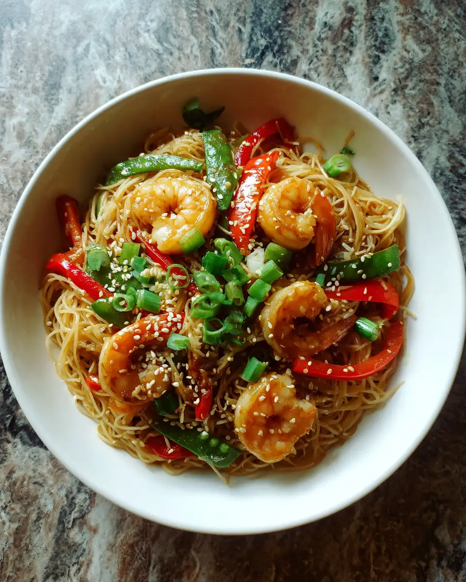 Ingredients for Sizzling Shrimp Noodle Stir Fry Sensation