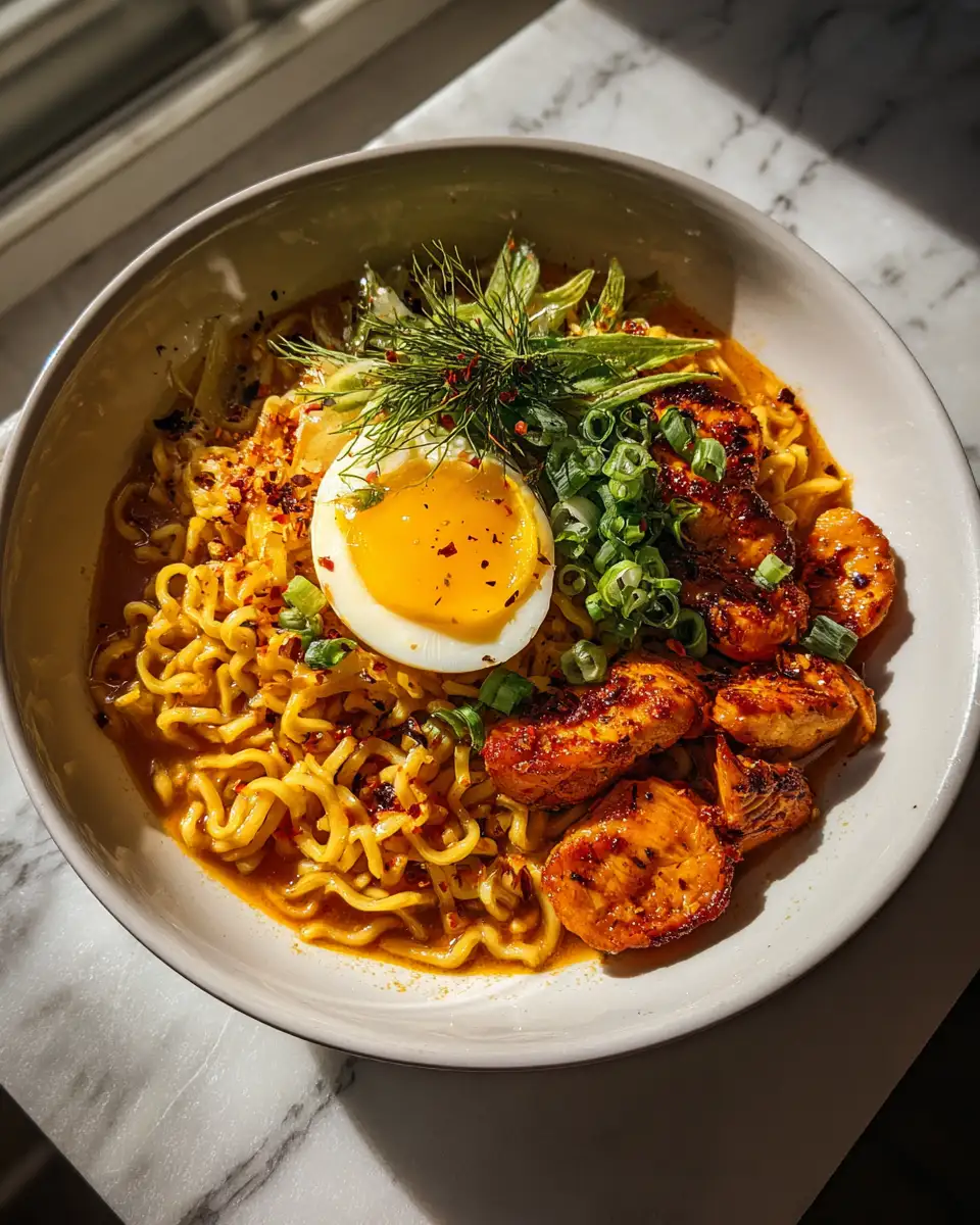 Final dish - Savor the Heat: Transform Your Meal with Spicy Garlic Butter Ramen