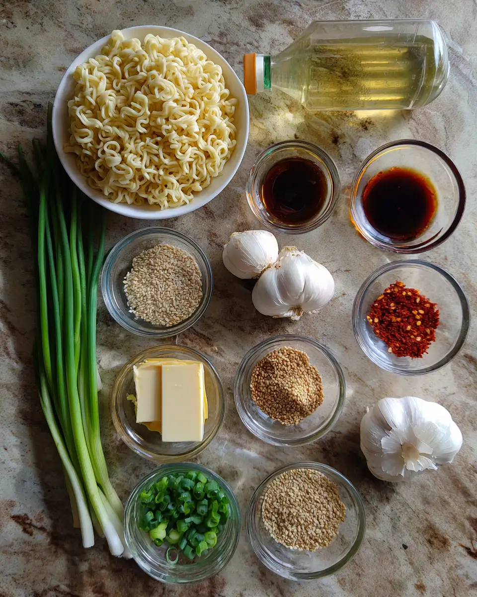Ingredients for Savor the Heat: Transform Your Meal with Spicy Garlic Butter Ramen