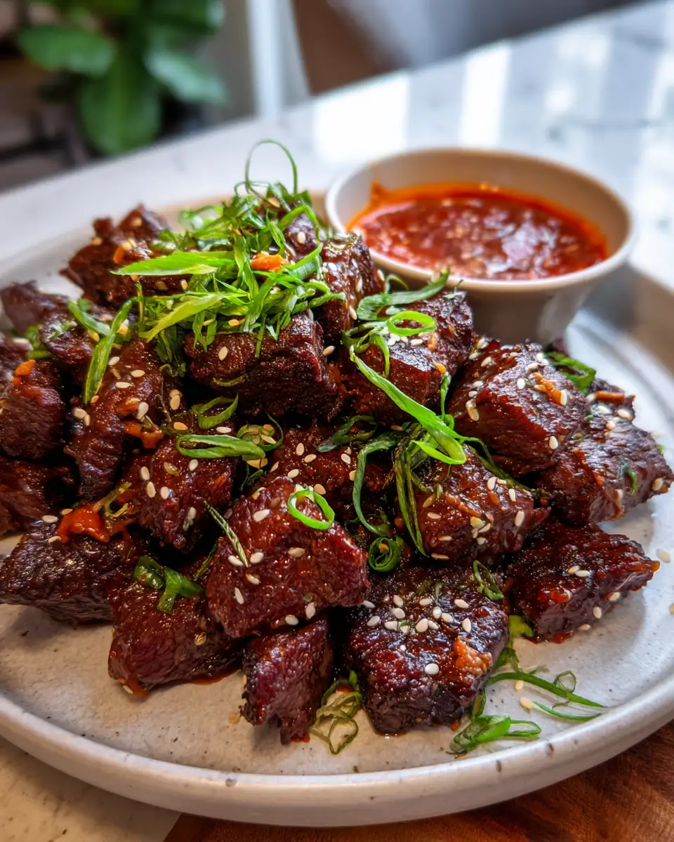 Final dish - Sizzle and Spice: Irresistible Korean Beef Bites with Gochujang Dip