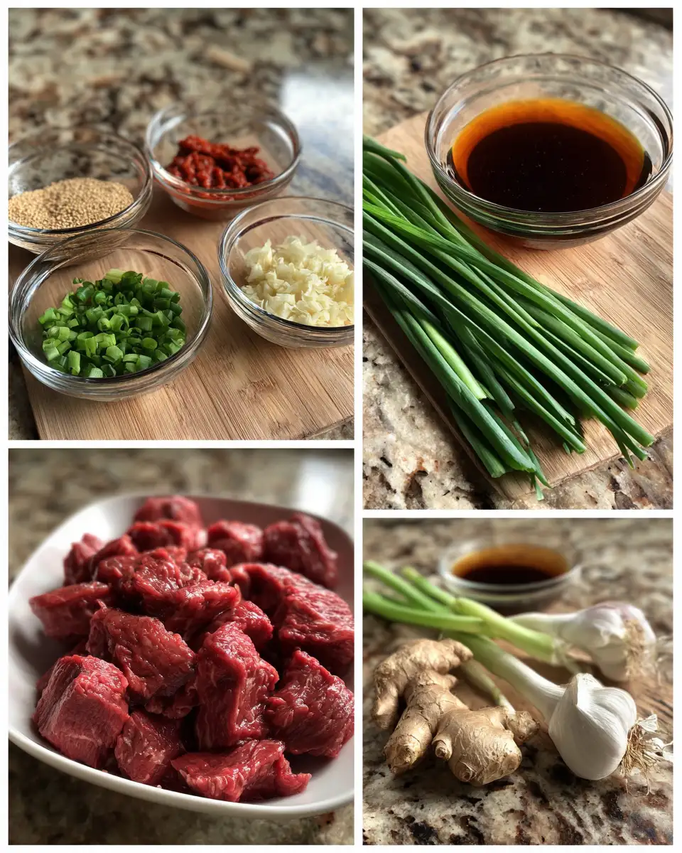 Ingredients for Sizzle and Spice: Irresistible Korean Beef Bites with Gochujang Dip