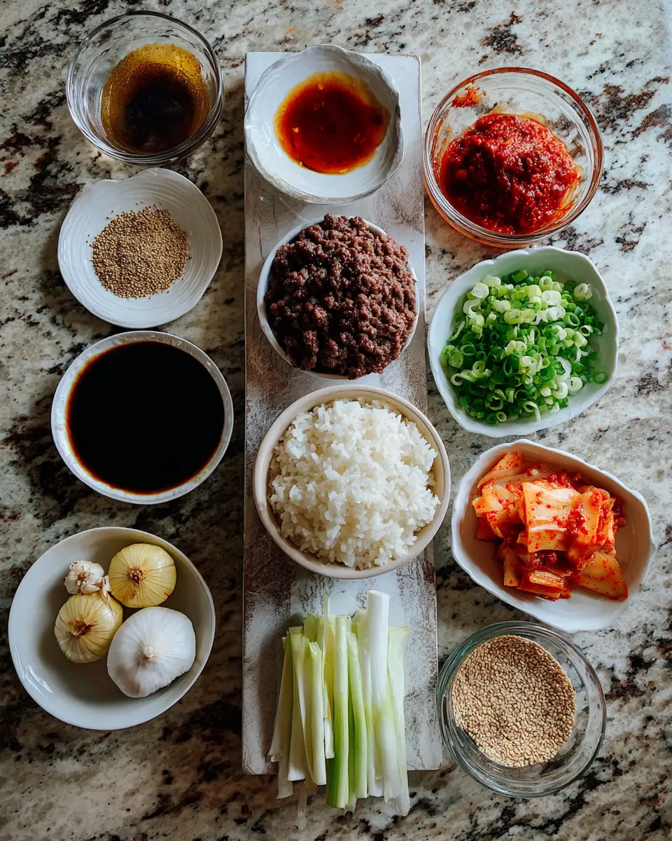 Ingredients for Sizzle and Spice: Dive into the Ultimate Korean Beef Rice Bowl Experience