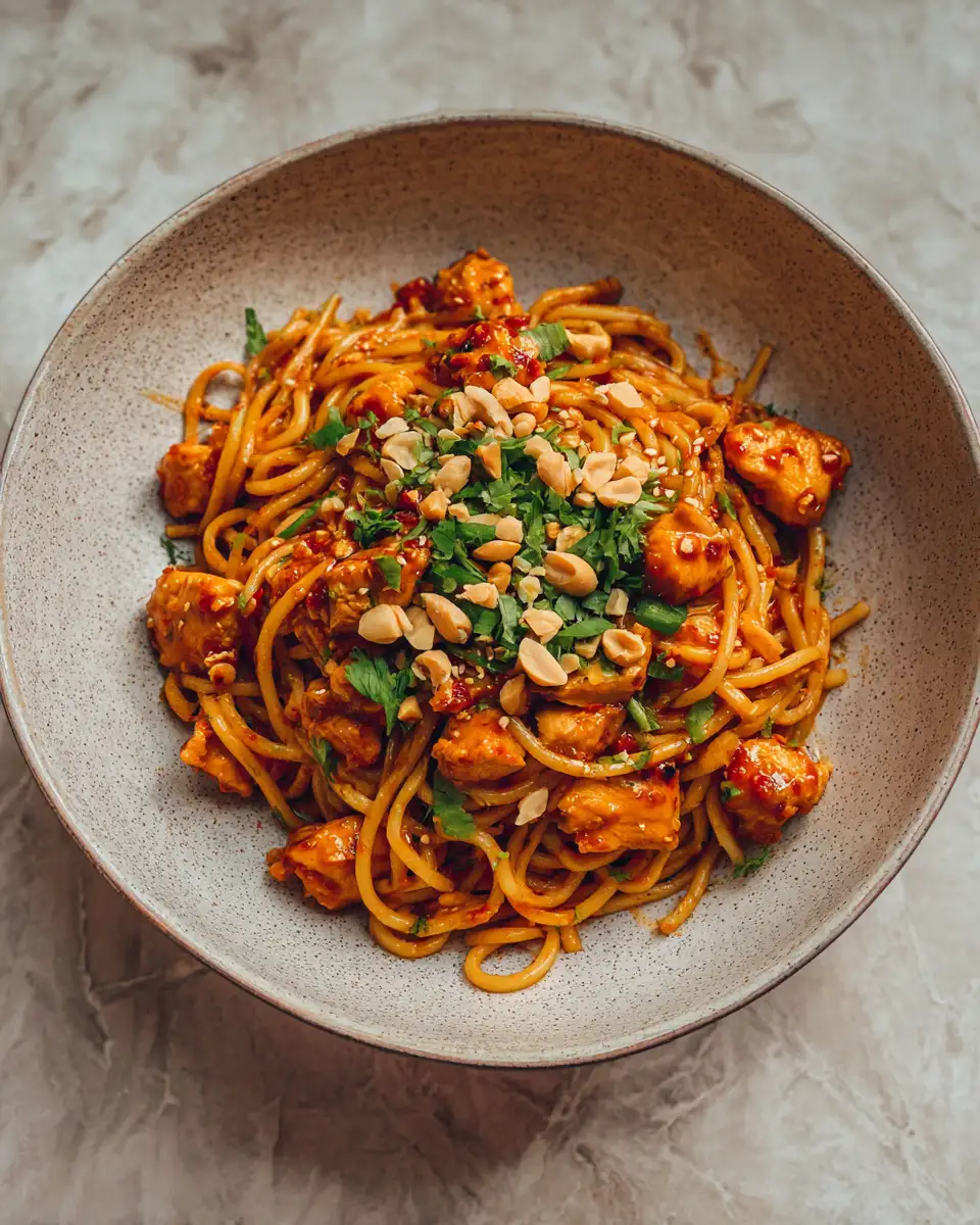 Savor the Heat with Spicy Peanut Chicken Noodles Delight 6 Final dish - Savor the Heat with Spicy Peanut Chicken Noodles Delight
