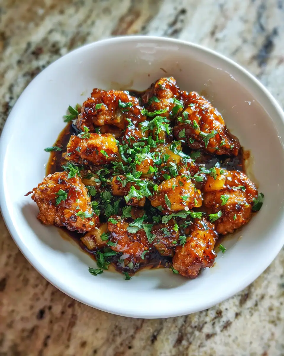 Final dish - Zesty Delight: Spicy Pineapple Brown Sugar Chicken Sensation