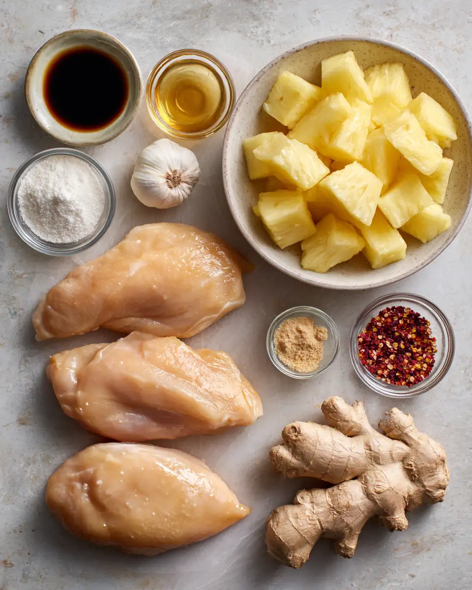 Ingredients for Zesty Delight: Spicy Pineapple Brown Sugar Chicken Sensation