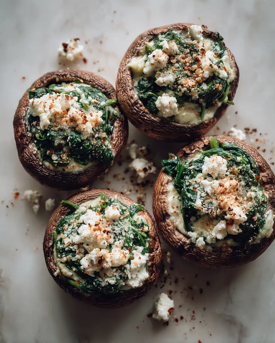 Ingredients for Savory Delights: Spinach and Cheese Stuffed Portobello Mushroom Magic