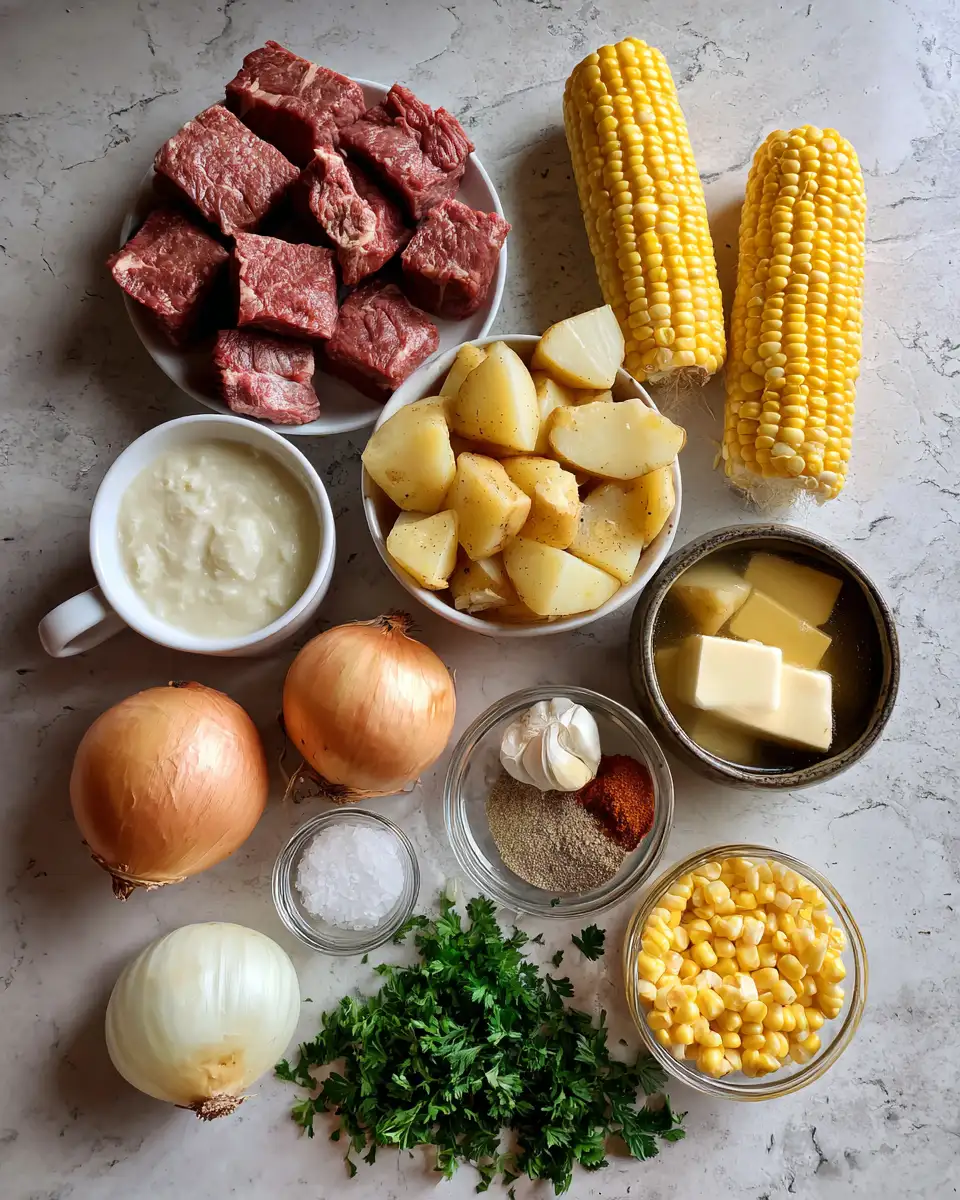 Sizzling Steak Corn Chowder: Crockpot Comfort in a Bowl 4 Ingredients for Sizzling Steak Corn Chowder: Crockpot Comfort in a Bowl