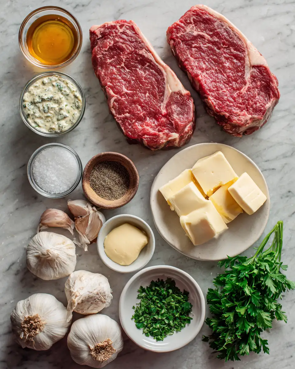 Ingredients for Sizzle and Indulge: Steak with Bourbon Garlic Cream Sauce