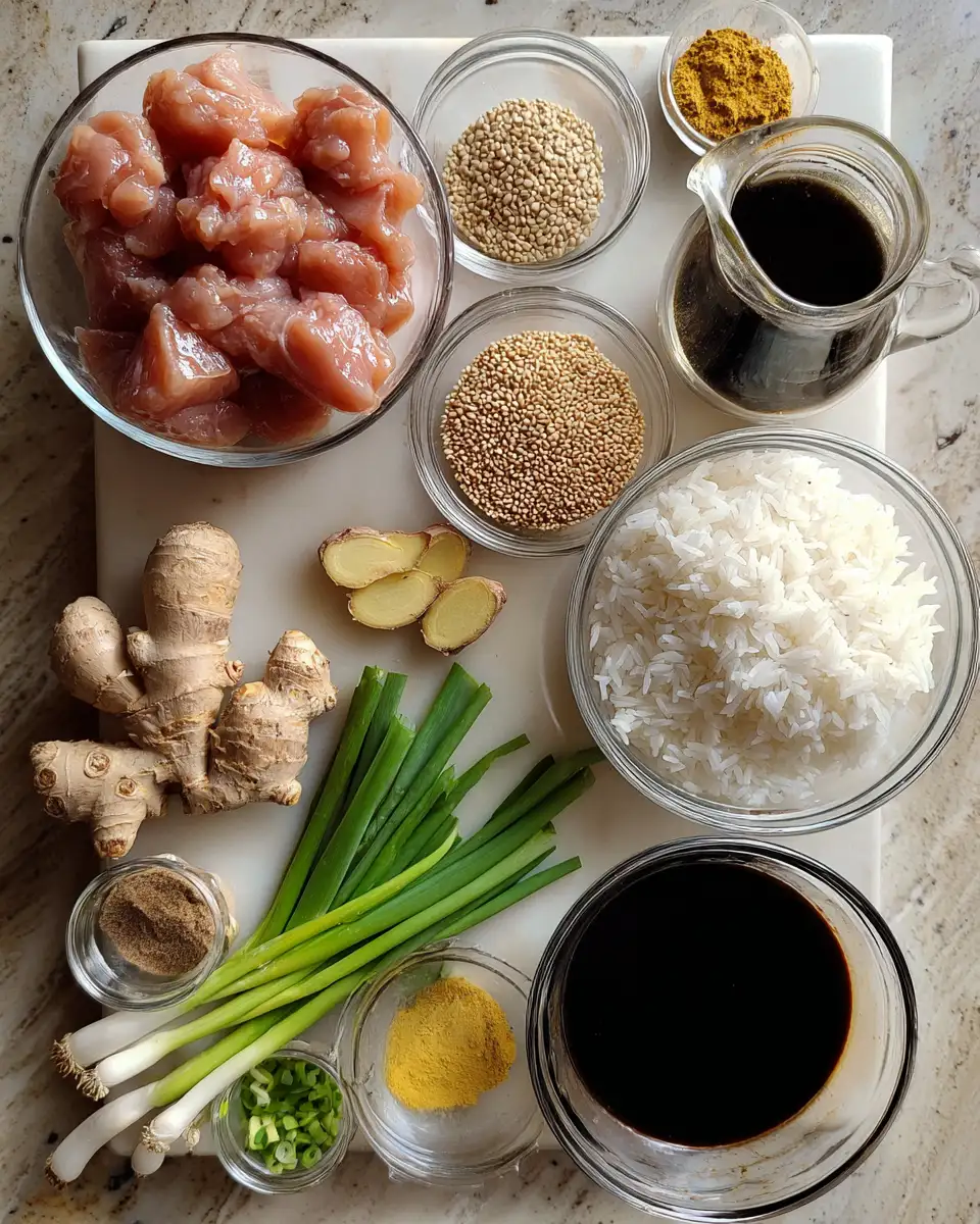 Ingredients for Irresistibly Delicious: Sticky Sesame Chicken Rice Bowl Delight